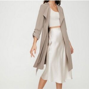 Babaton Cream Asymmetrical Trench Coat